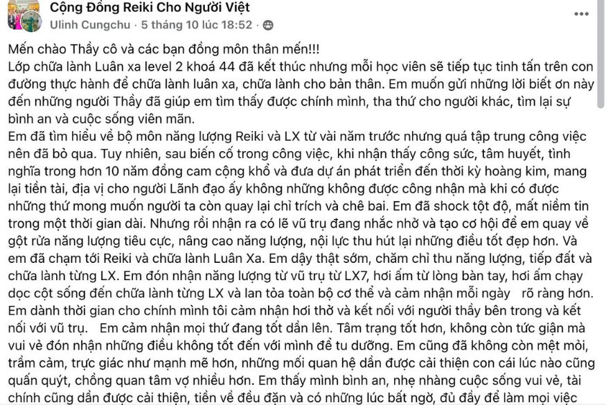 Năng lượng Reiki và Luân xa lan tỏa khắp cơ thể, mang lại sự cân bằng và sức mạnh nội tâm