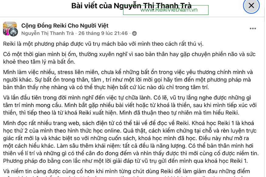 Reiki giúp thanh tẩy năng lượng tiêu cực, cân bằng thân – tâm – trí và nuôi dưỡng bình an.