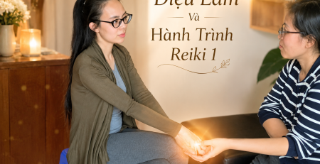 Diệu Lâm thực hành Reiki chăm sóc người thân với năng lượng yêu thương